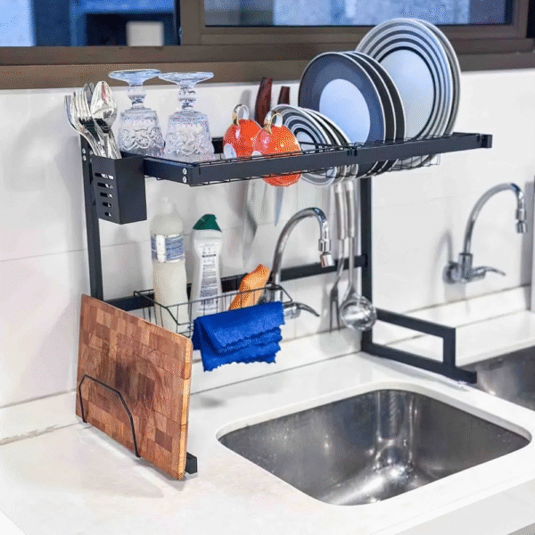 ESCORREDOR DE LOUÇAS E ORGANIZADOR DE PIA INOX -  65X31X49CM DCASA - Imagem 3