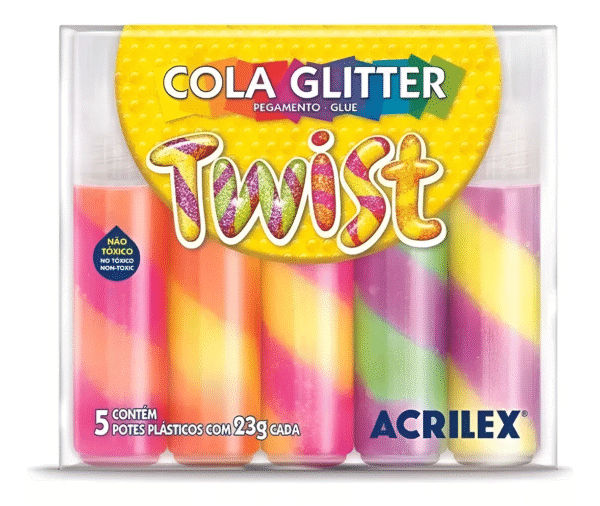 KIT 5 COLAS GLITTER TWIST COLORIDAS