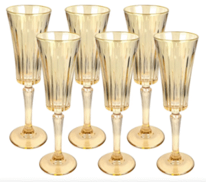 JOGO 6 TAÇAS PARA CHAMPANHE DE VIDRO