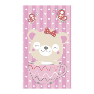 TOALHA INFANTIL BUBLIM INCOMFRAL ALGODÃO ESTAMPA URSA DOÇURA