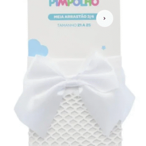 MEIA ARRASTÃO INFANTIL FEMININA C/ LAÇO PIMPOLHO